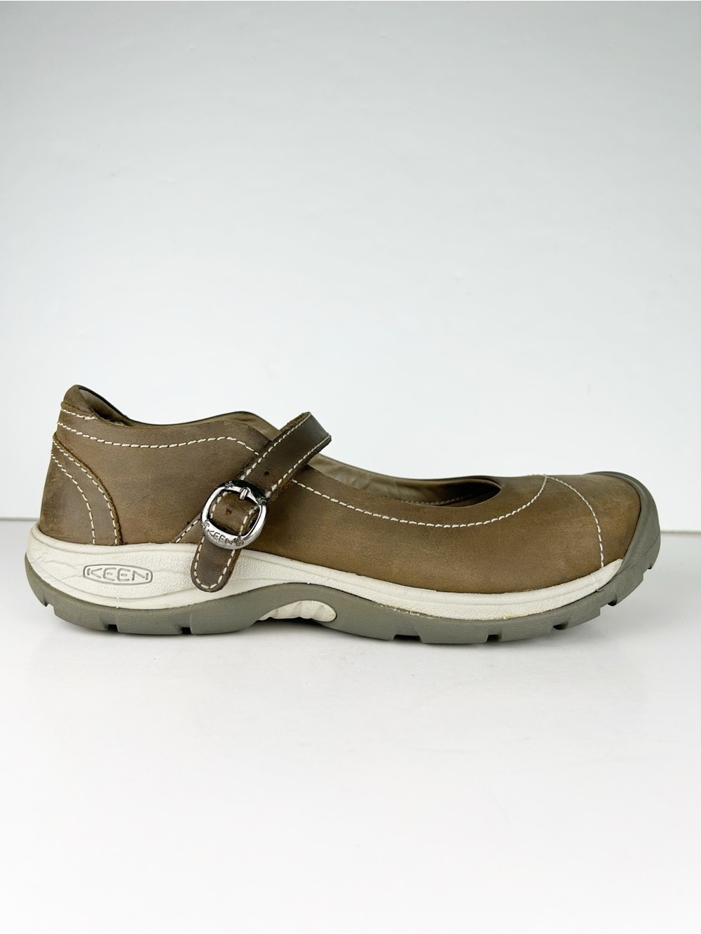 Keen Presidio II Mary Jane Brown Leather Gorpcore Hiking Comfort Shoes - Picture 6 of 11